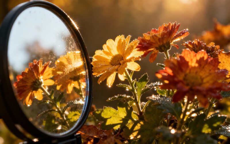 mirror boosted autumn flower light