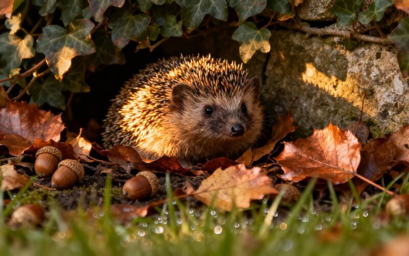 prepare autumn hedgehog shelter