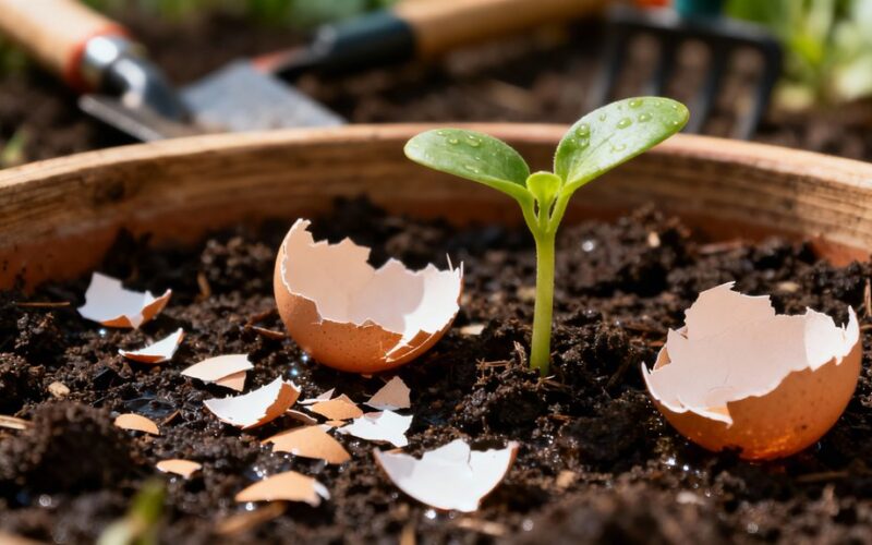 sharp eggshells cut roots