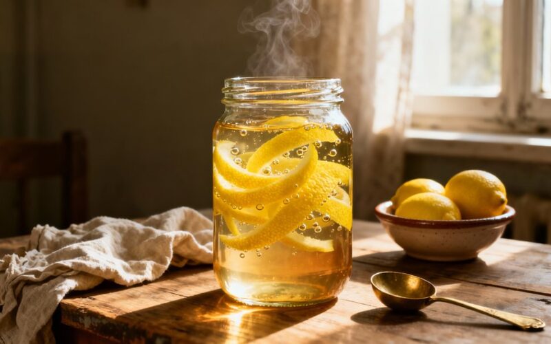 soaked lemon peels vinegar