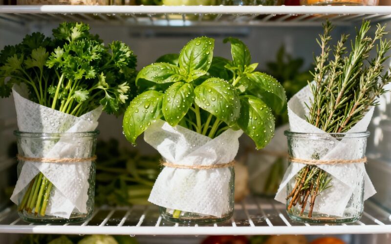 store herbs in fridge