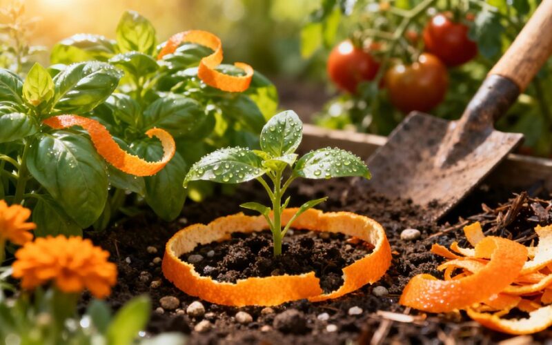 use orange peels as mulch