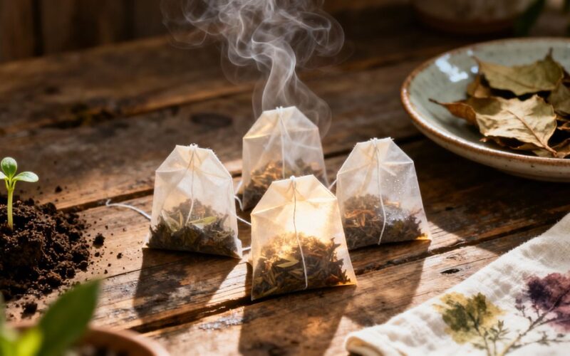 used tea bags repurposed creatively