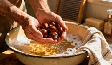washing clothes with chestnuts
