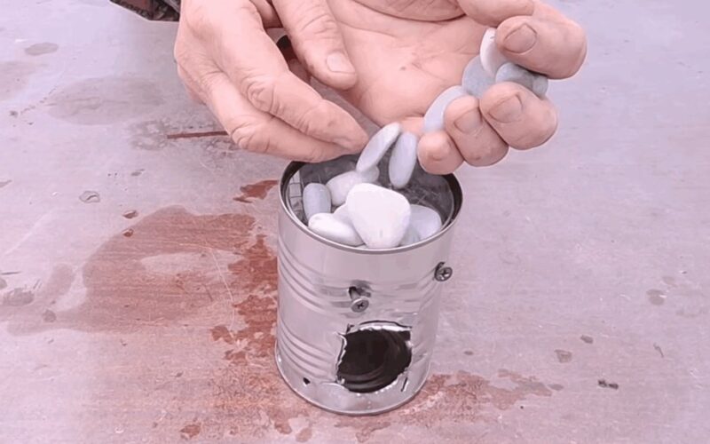 candle glued jar fireplace