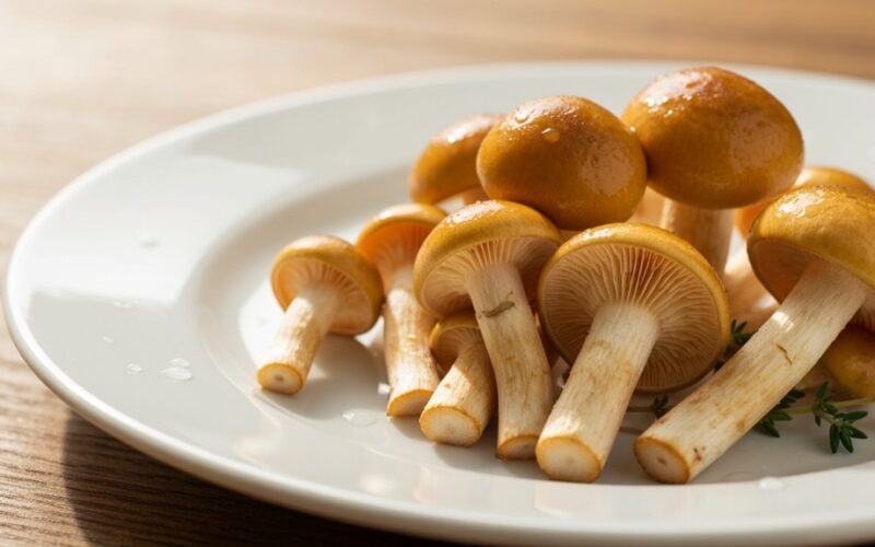 cleaned honey mushrooms perfectly