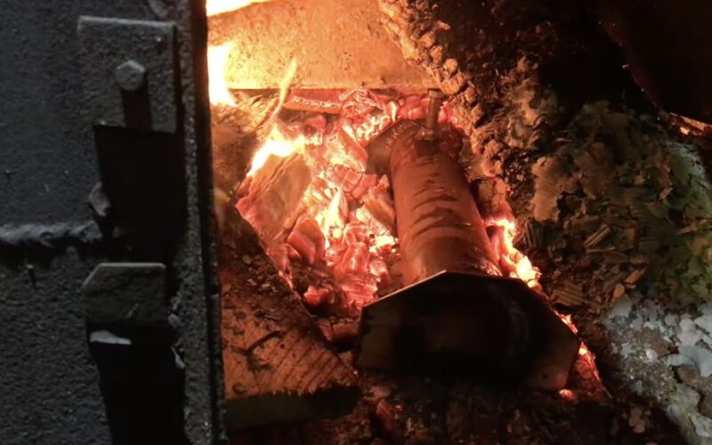 homemade evergreen stove log
