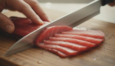 japanese style thin fish slicing