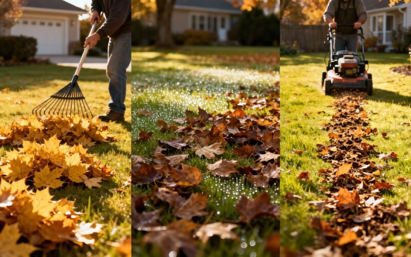 leave leaves mulch compost rake