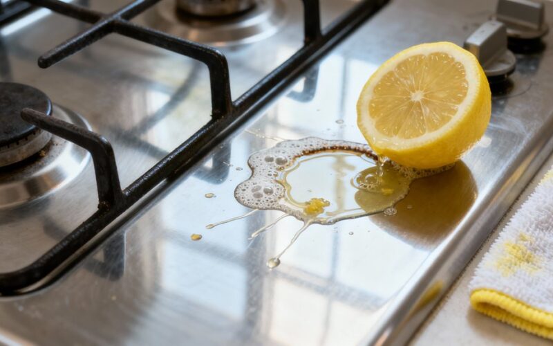 lemon cleans stove grease