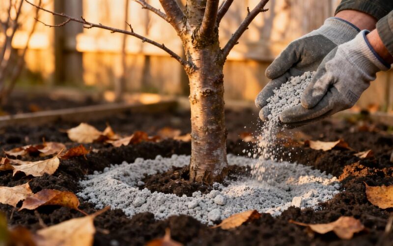prepare plum tree with ash