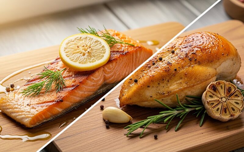salmon versus chicken nutrition comparison
