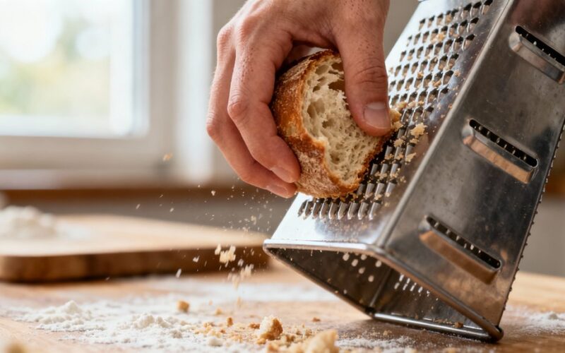 sharpen grater using bread