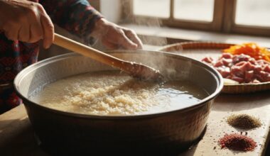 soaked rice for authentic plov