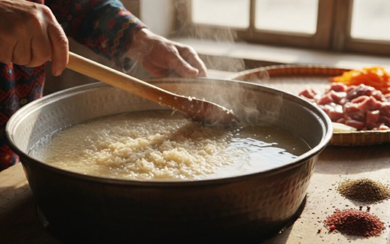 soaked rice for authentic plov