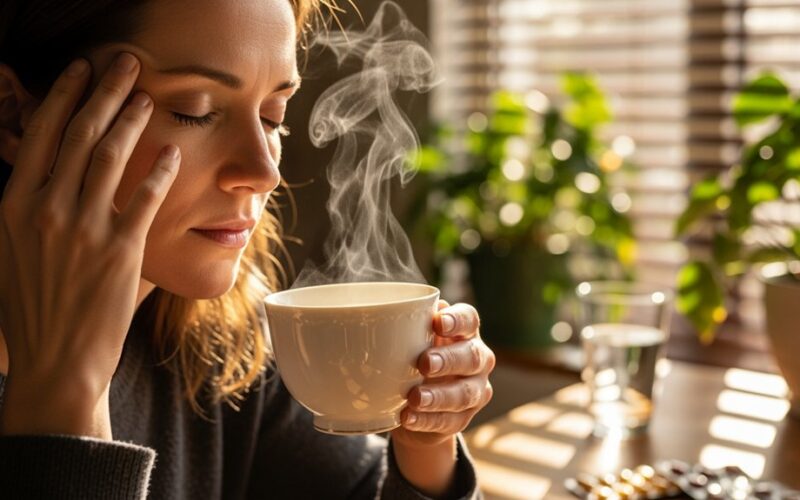 a couple sips relieve headache