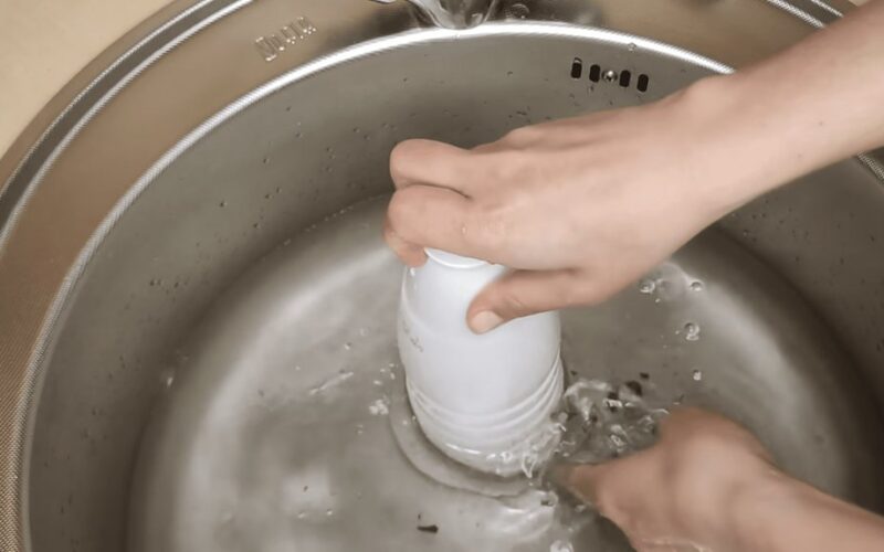 butelis įstrigęs kriauklės nuotake