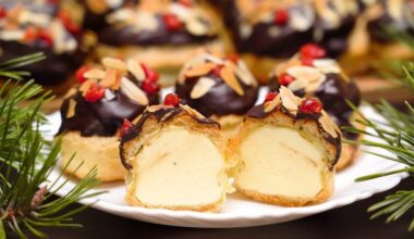 choux pastries with cream