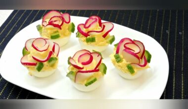 deviled egg rose appetizer