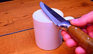 dull knives sharpened on cup