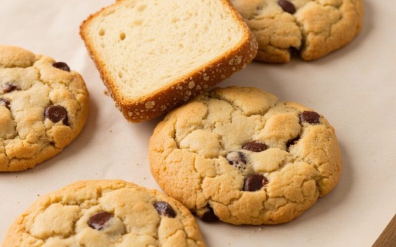 šiltus sausainius sudėkite su duona