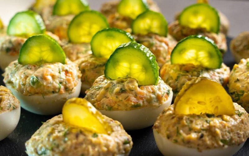 polish double yolk stuffed eggs