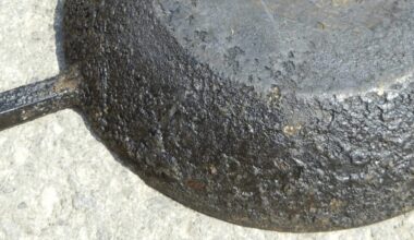 salt scrubbed cast iron cleaning