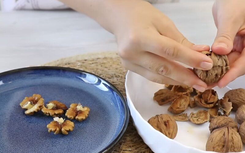 soaked walnuts split open