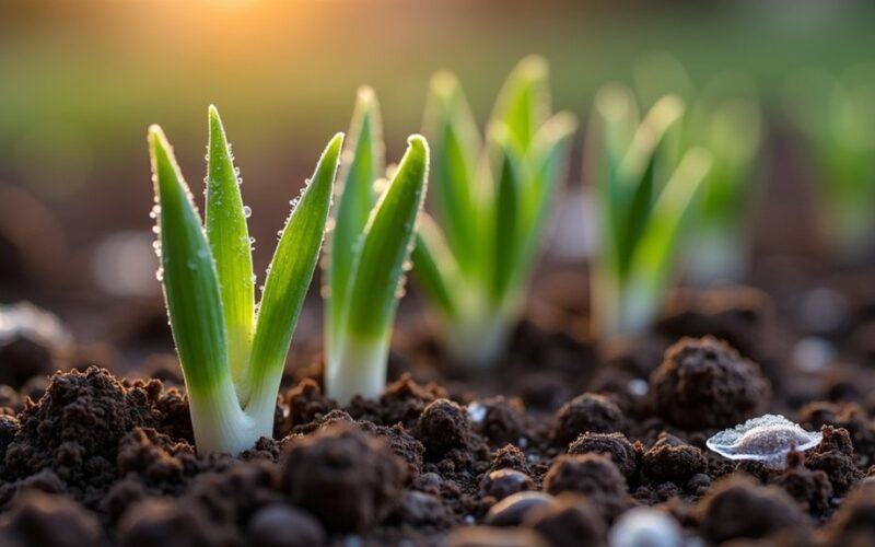sprouted garlic ruins crops