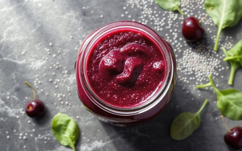 Priešuždegiminis vyšnių ir špinatų kokteilis