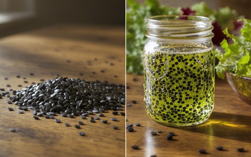 bazilikų sėklos prieš kanapes (hemp)