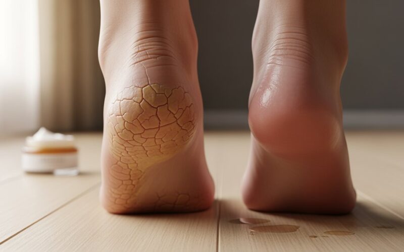 įtrūkę kulnai ir nuospaudos be jų