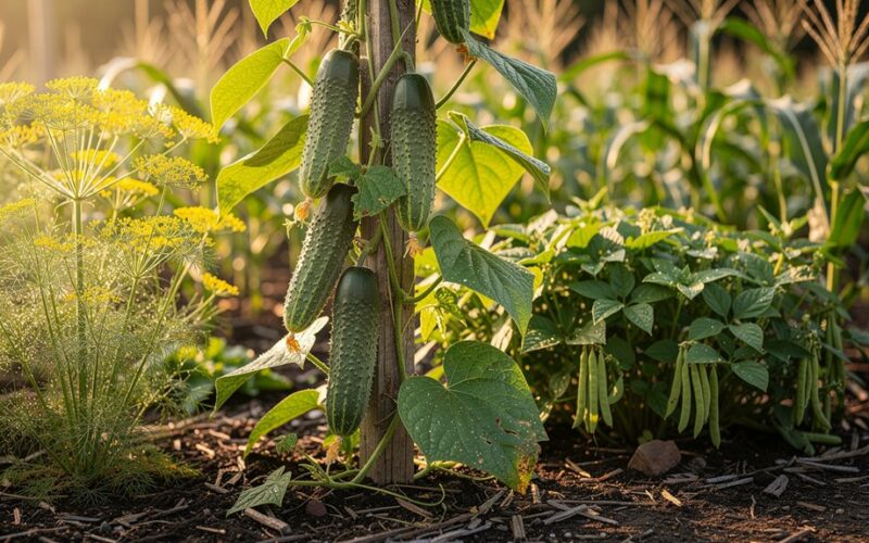 agurkai padvigubėja, kai pasodinti kartu kaip palydovas