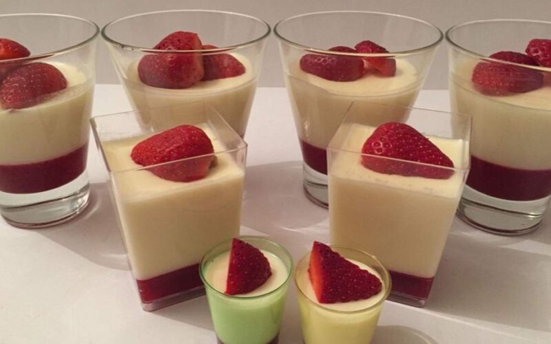 delicate fluffy berry milk dessert