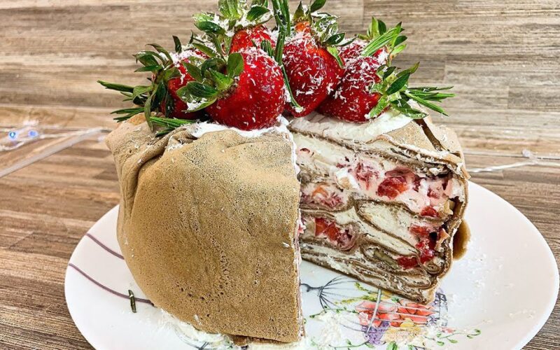 greitas romantiškas crepe tortas