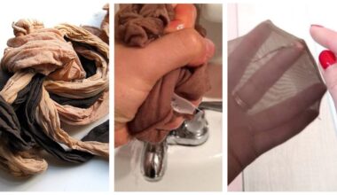 pernaudoti suplėšytas nailonines kojines dviem būdais