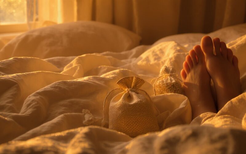 ryžių paketėliai lovoje