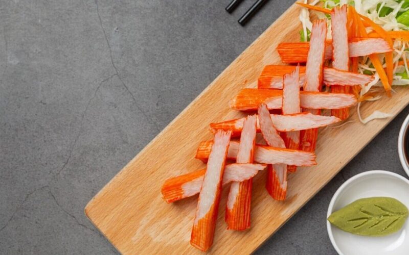 striped crab stick sandwiches