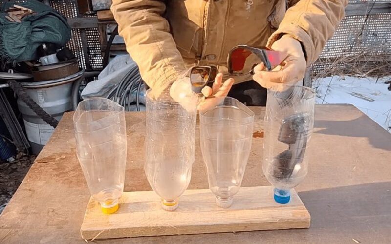 medienos plastiko buteliai triukas