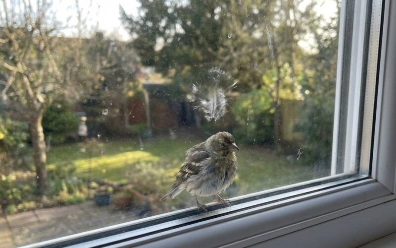 tvirtinimas, kad paukštis atsitrenkė į langą