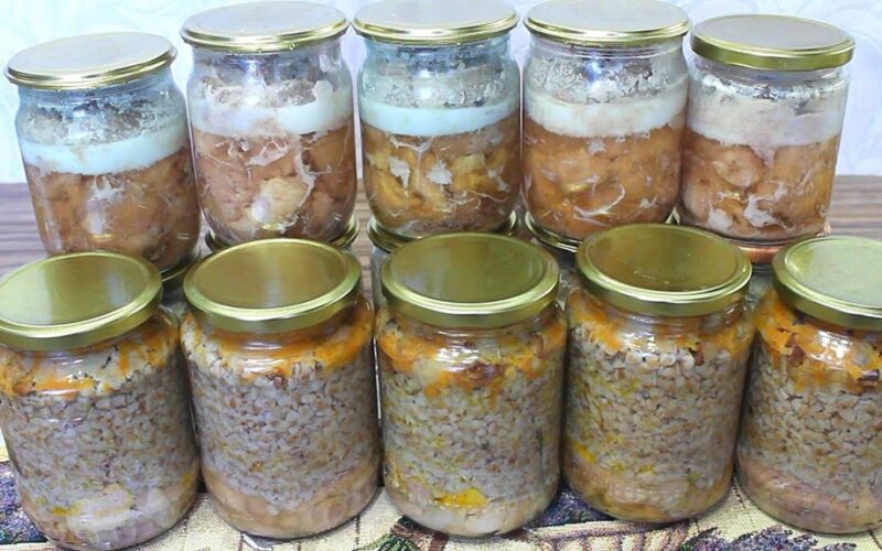 konservuota grikių košė su mėsa