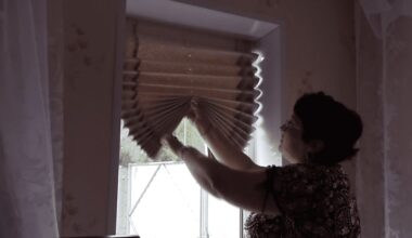 diy akordeono stiliaus audinio žaliuzės