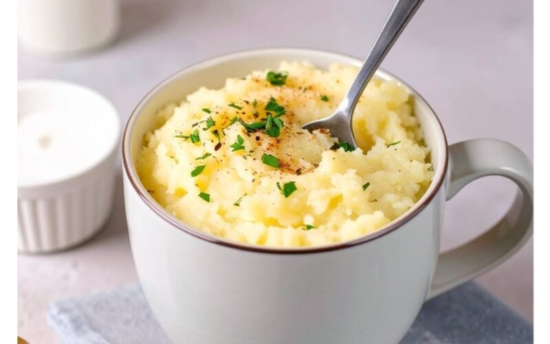 greitai paruošiamos bulvių košelės puodelis