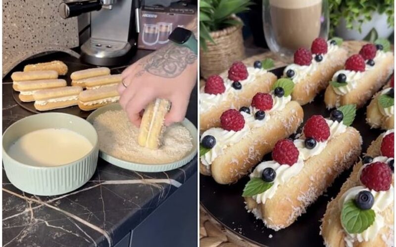 be kepamas eklerė stiliaus interneto desertas