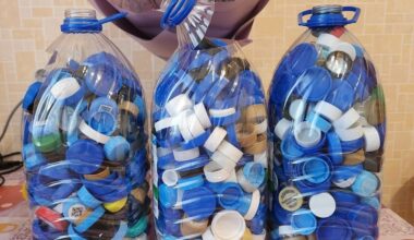 plastic bottle cap storage basket