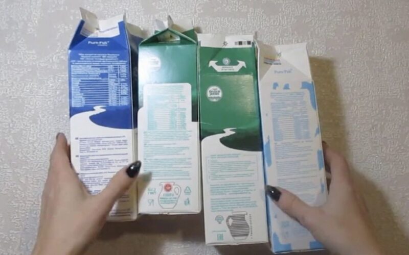 išsaugoti tuščius pieno kartonus