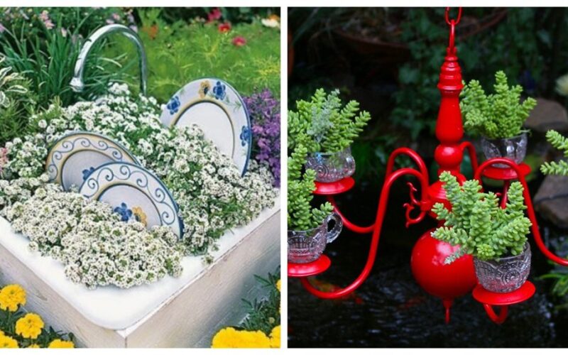 žiemos sodo šiukšlių dirbiniai