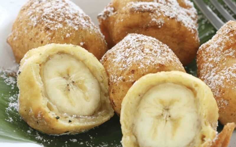 bananų tešla arbata užkandis