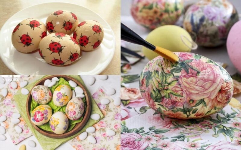 puikiai papuošti puikavimosi Velykų kiaušiniai