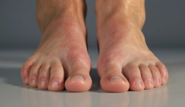 deginančios pėdos rodo neuropatiją